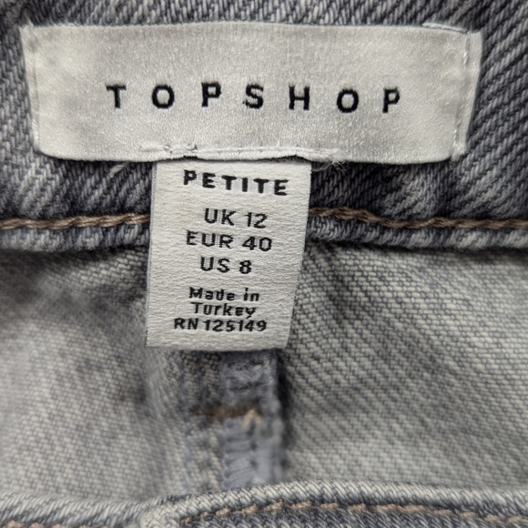 Topshop Gray Denim Maxi Midi Skirt | Women’s High Rise Jean Skirt Petite Size 8 - Picture 4 of 10